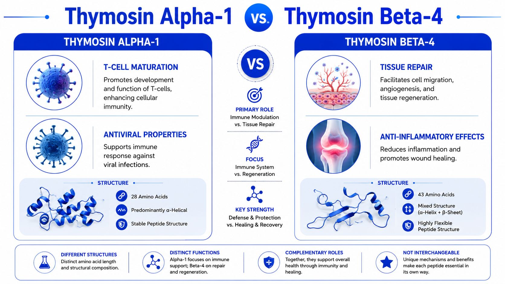 The Major Forms Thymosin Alpha-1 vs Thymosin Beta-4