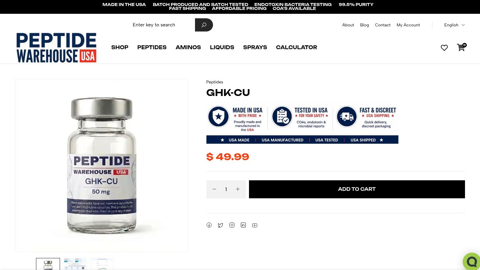 Screenshot from https://www.peptidewarehouseusa.com/product/ghk-cu-50mg/